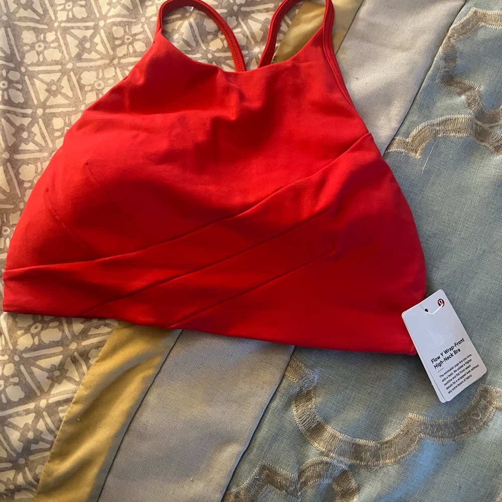 Lululemon Athletica Red Wrap-Front Sports Bra